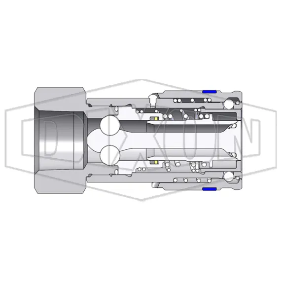 HTZ-Series Correct Connect® Flush Face Female Threaded Coupler CAD