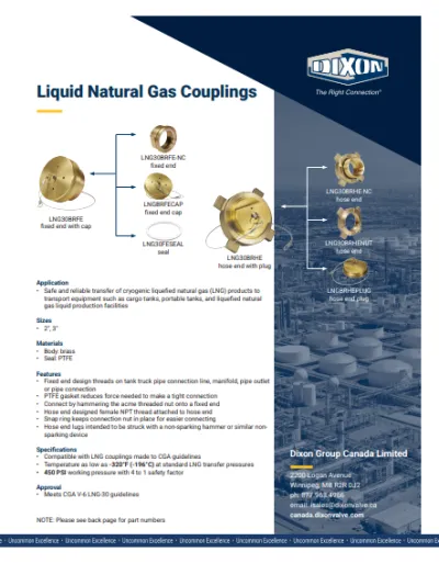 Liquid Natural Gas Couplings