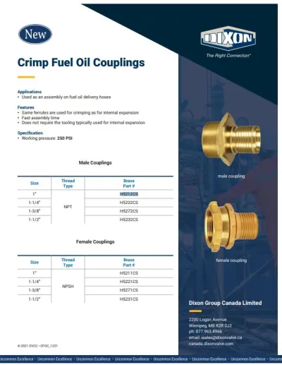 Crimp Fuel Oil Coupling