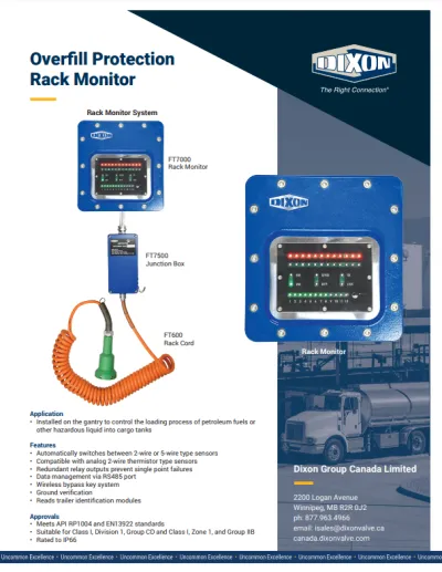 Overfill Protection Rack Monitor